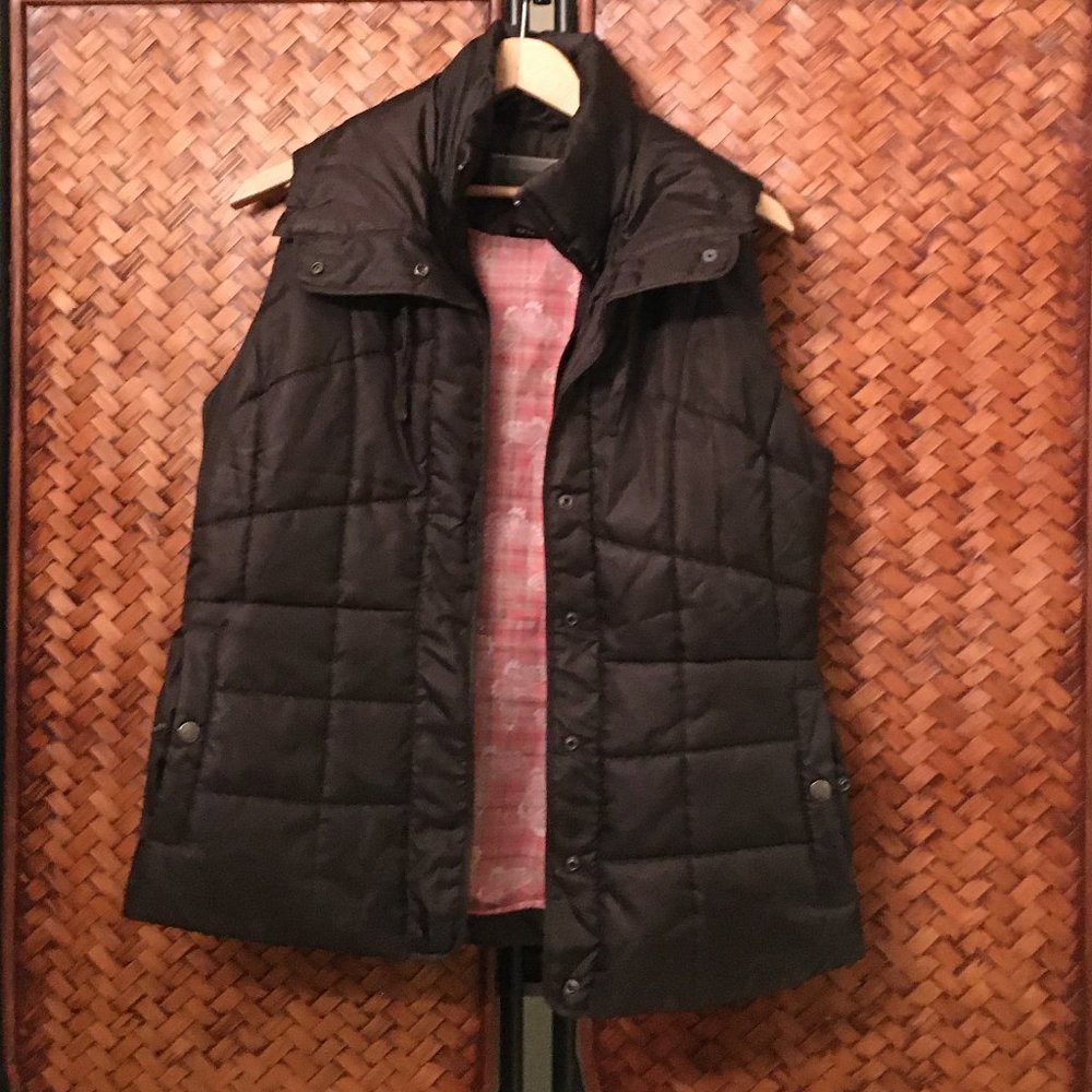 Y2K MJR Espresso Brown Puffer Vest | Hot Pink Floral Lining | M | Indie Sleaze